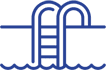 A blue and green logo with a ladder going up to the top of it.