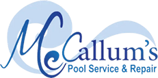 A logo of a pool service company.